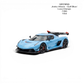 Lot57Supplies Diecast Shop GRYNING 1:64 scale Koenigsegg Jesko Attack in Gulf Blue and Lava Orange resin model car.
