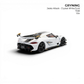 Lot57Supplies Diecast Shop GRYNING Jesko Attack 1:64 scale model car in crystal white with gold accents and black spoiler.