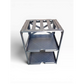 Lot57Supplies Diecast Shop gunmetal grey modular pit rack with diamond-plate shelves for 1:64 scale display cases.
