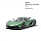 Lot57Supplies Diecast Shop GUO Jesko Absolut 1:64 scale resin model car in pearl green with black wheels and accents.