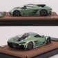 Lot57Supplies Diecast Shop GUO Jesko Absolut 1:64 scale resin model car in pearl green on a brown display base.