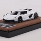Lot57Supplies Diecast Shop GUO Jesko Absolut 1:64 scale white resin prototype model car on a brown display base