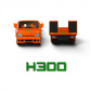 Lot57Supplies Diecast Shop SC H300 1:64 scale diecast flatbed transport trailer in orange Fast & Furious livery.