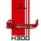 Lot57Supplies Diecast Shop 1:64 scale SC H300 flatbed transport trailer in red with Fast & Furious livery side view