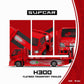 Lot57Supplies Diecast Shop 1:64 scale SC H300 flatbed transport trailer in red with Fast & Furious Gladiator livery.