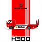Lot57Supplies Diecast Shop 1:64 scale SC H300 flatbed transport trailer in red Marlboro livery diecast model