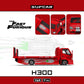 Lot57Supplies Diecast Shop 1:64 scale SC H300 flatbed transport trailer in red Fast and Furious Gladiator livery