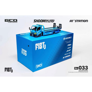 Lot57Supplies Diecast Shop GCD Hino 300 FIST Team custom drop-bed car carrier diecast model in 1:64 scale