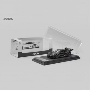 Lot57Supplies Diecast Shop HKM 1:64 scale gloss black Porsche 911 GT3 R Rennsport diecast model car with display case