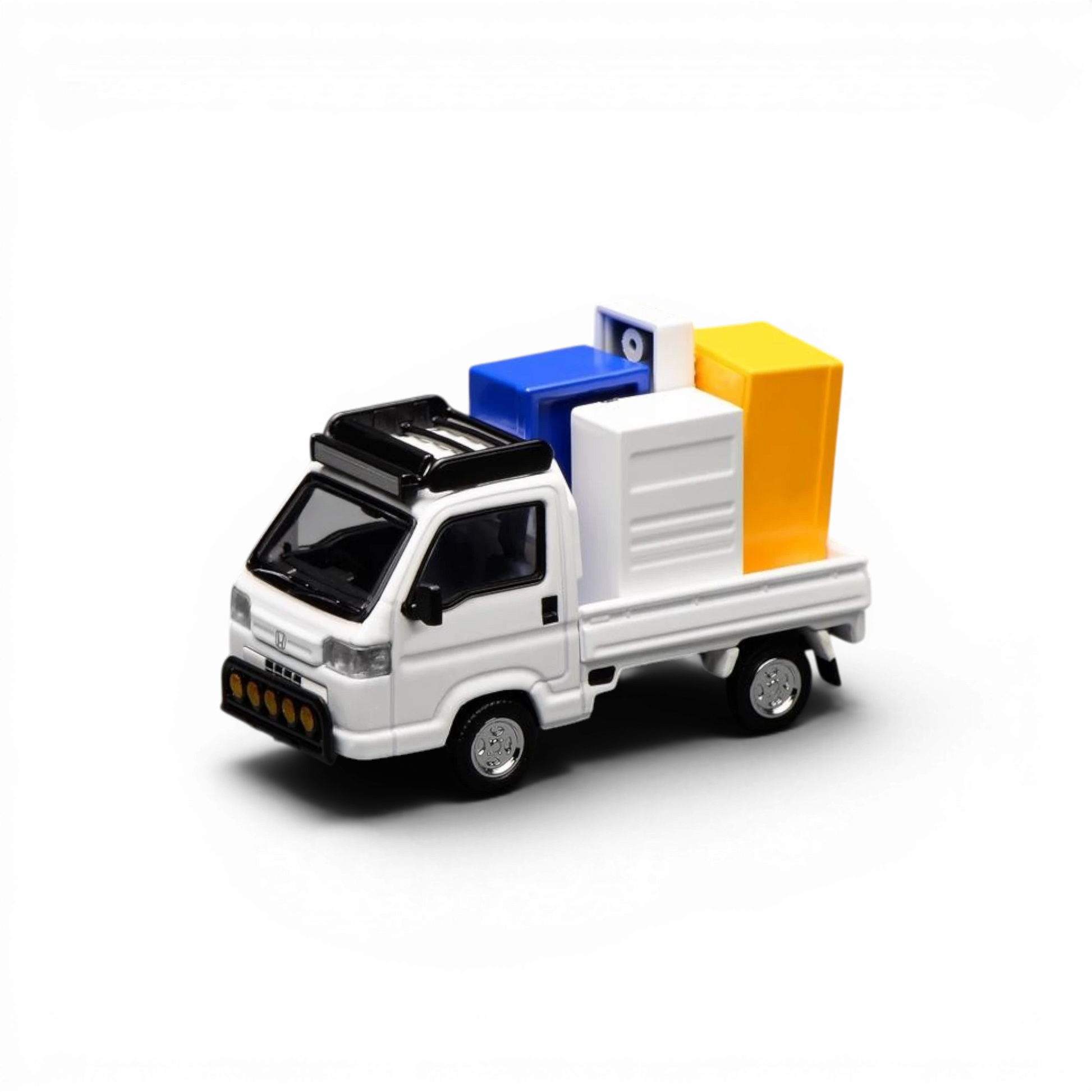 Lot57Supplies Diecast Shop MOTORHELIX 1:64 scale Honda Acty Truck in Taffeta White with cargo bed accessories