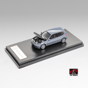 Lot57Supplies Diecast Shop 1:64 scale LCD Honda Civic SiR II EG6 diecast model car in blue with carbon fiber hood