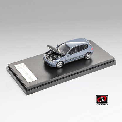 Lot57Supplies Diecast Shop 1:64 scale LCD Honda Civic SiR II EG6 diecast model car in blue with carbon fiber hood