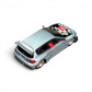 Lot57Supplies Diecast Shop 1:64 silver raw metal Honda Civic EG6 model car with red racing seats and detailed engine.