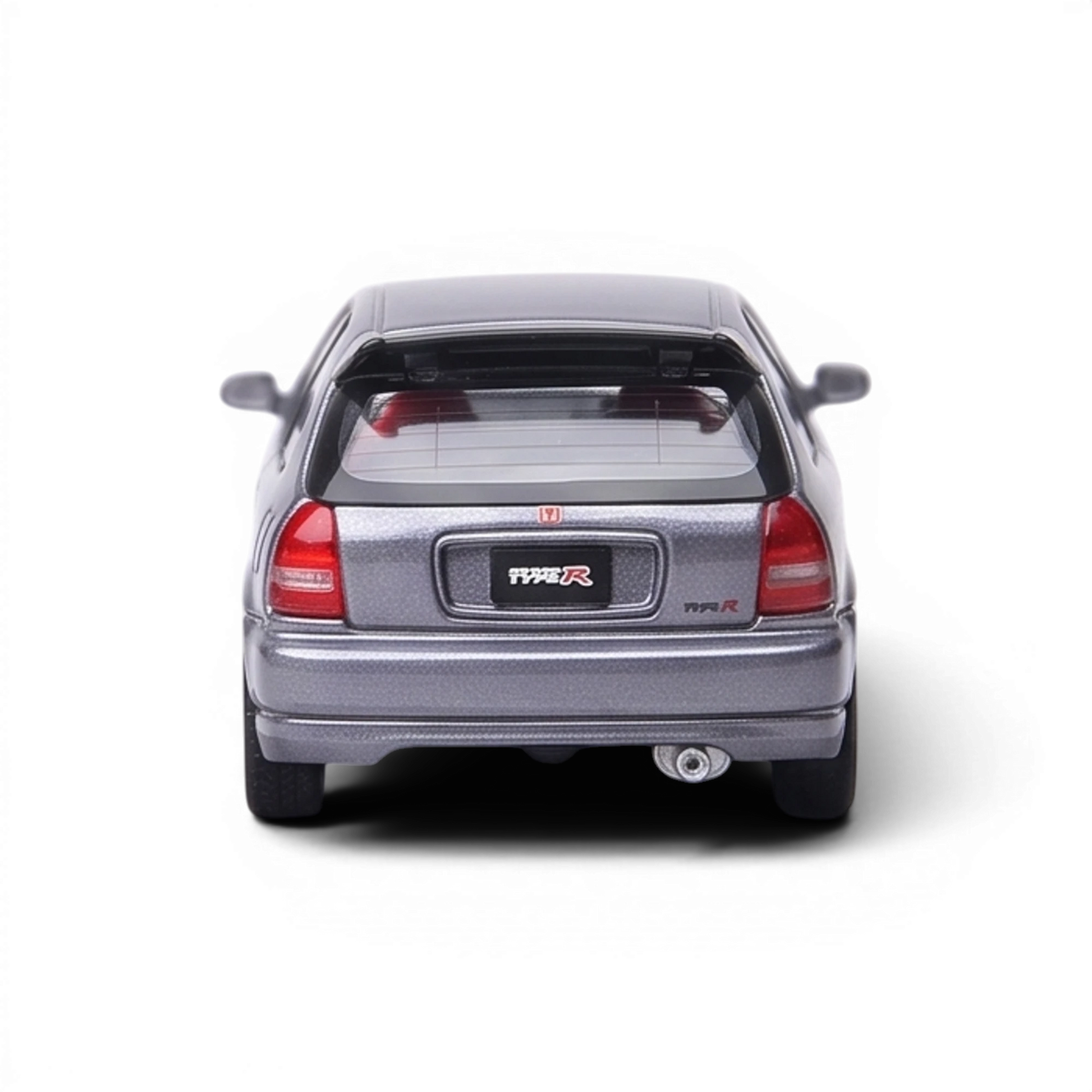 Lot57Supplies Diecast Shop Model One 1:64 scale diecast Honda Civic Type-R EK9 in twilight grey, rear view.