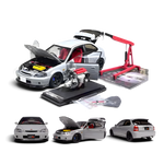 Lot57Supplies Diecast Shop 1:18 scale Nardo Grey Honda Civic Type-R EK9 diecast model with engine and crane accessory