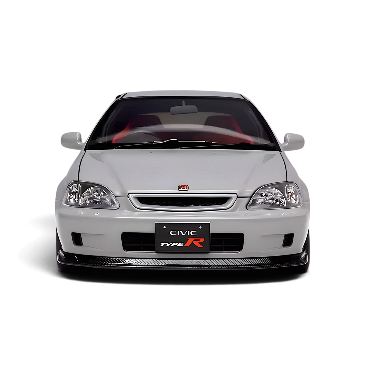 Lot57Supplies Diecast Shop 1:18 scale MOTORHELIX Honda Civic Type-R EK9 model car in nardo grey, front view.