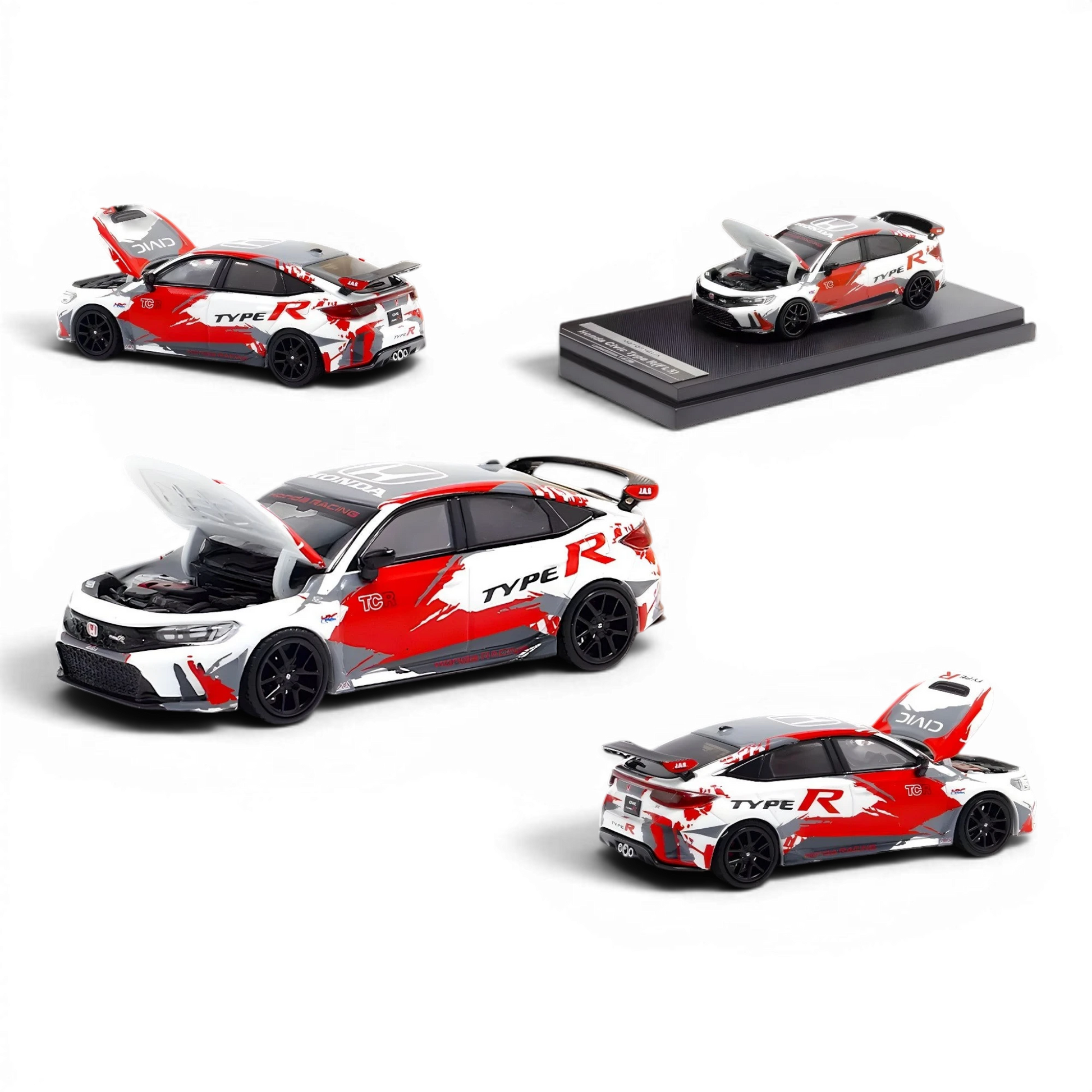 Lot57Supplies Diecast Shop MOTORHELIX 1:64 scale Honda Civic Type R FL5 diecast model with TRC livery and openable hood