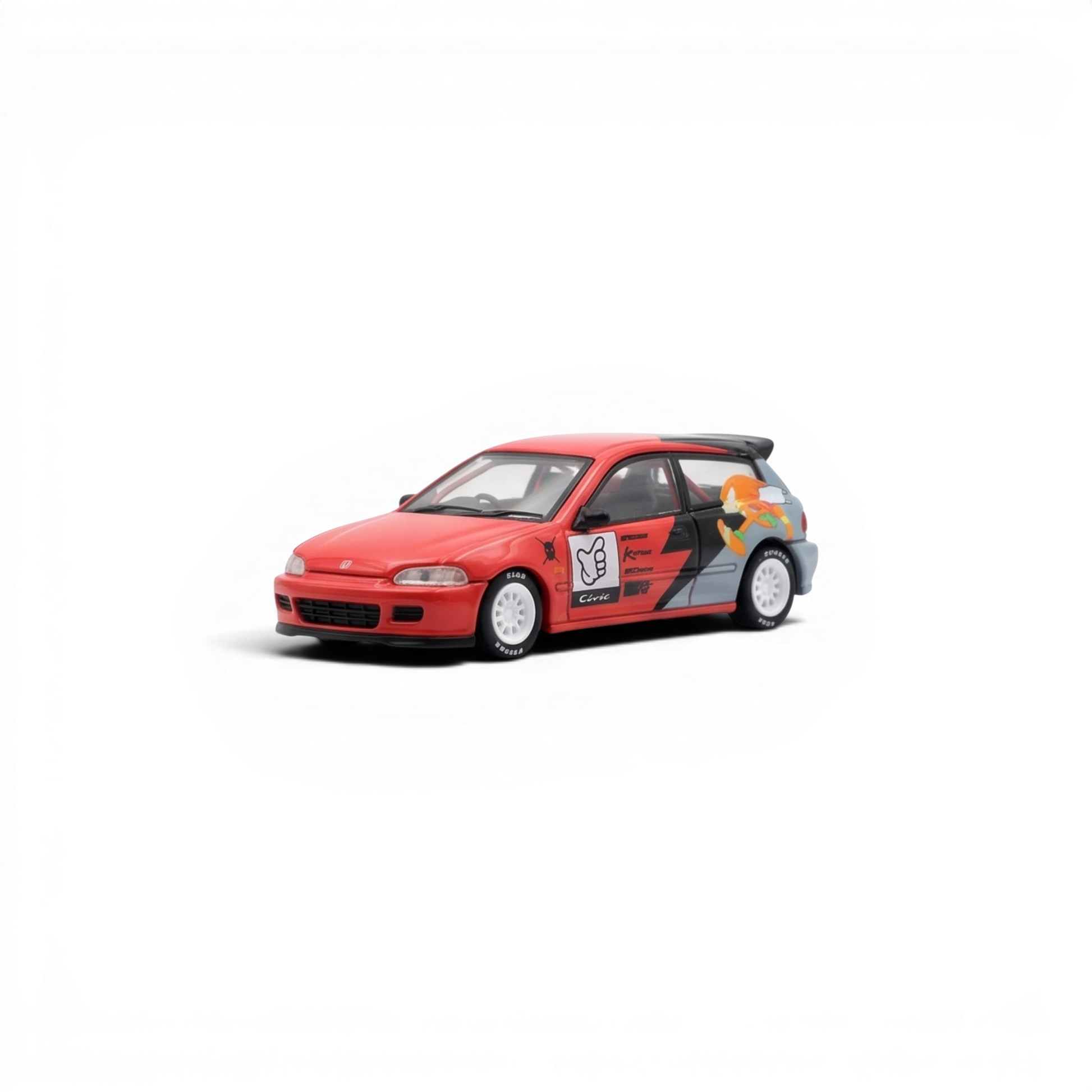 Lot57Supplies Diecast Shop Street Weapon 1:64 scale Honda Civic EG6 diecast model in red with Sonic livery