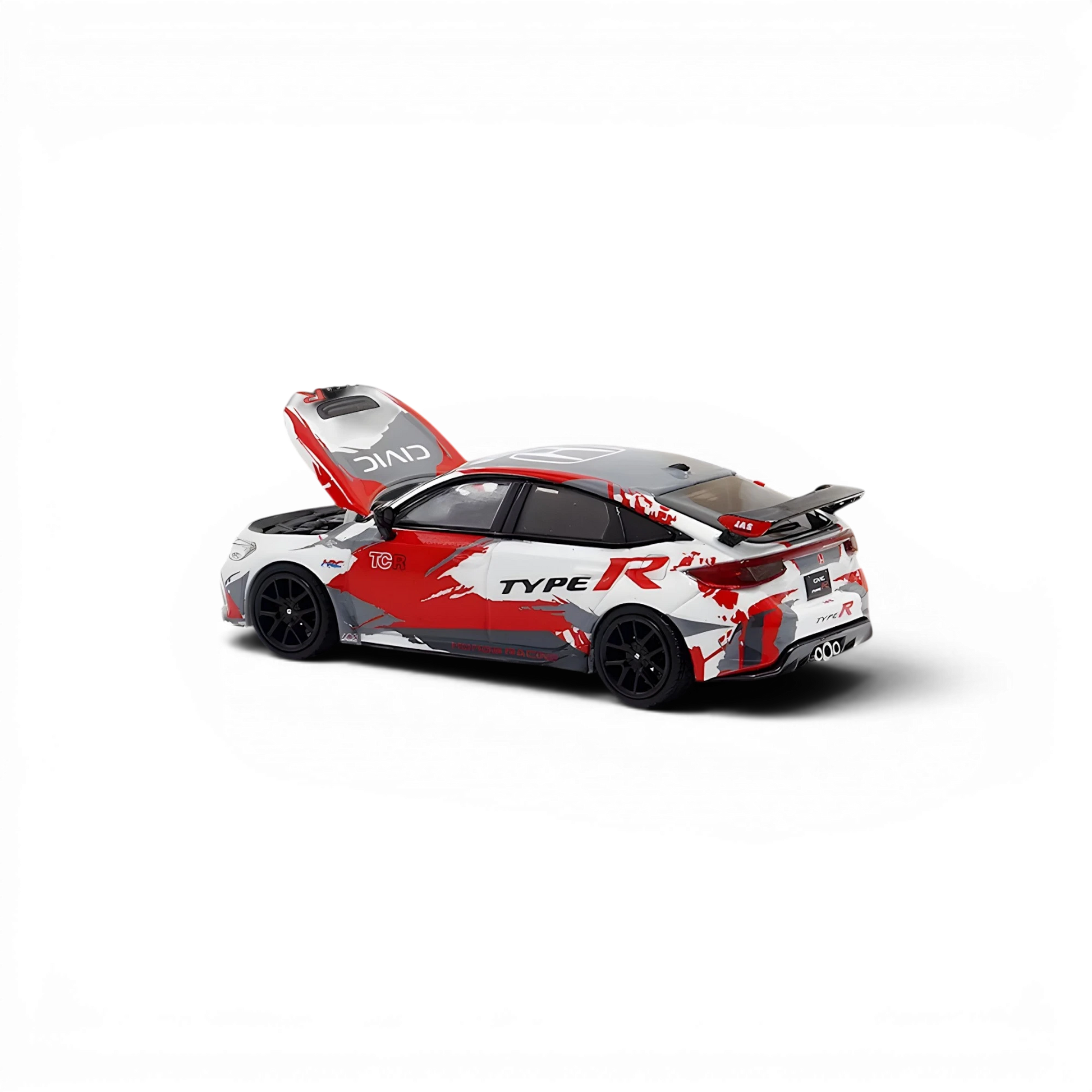 Lot57Supplies Diecast Shop MOTORHELIX 1:64 scale Honda Civic Type R FL5 diecast model with open hood and TRC livery