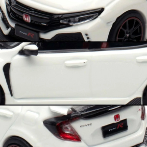 Lot57Supplies Diecast Shop 1:64 scale white Honda Civic Type-R FK8 die-cast model car with detailed exterior features.