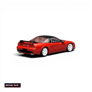 Lot57Supplies Diecast Shop MOTORHELIX 1:64 scale Honda NSX-R NA2 diecast model car in New Formula Red, rear view.