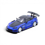 Lot57Supplies Diecast Shop INNO64 Honda S2000 J's Racing diecast model car in blue with carbon fiber hood and spoiler