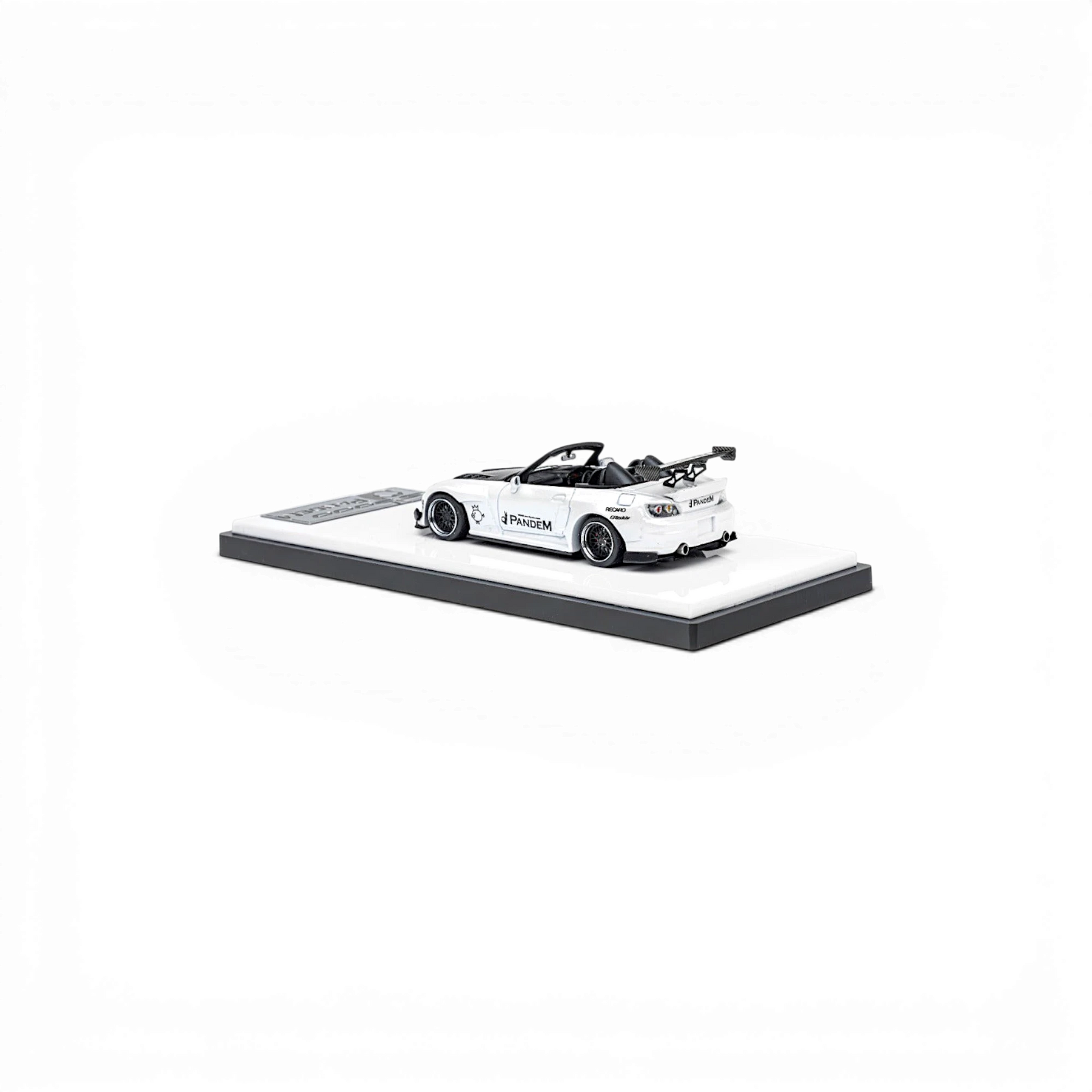 Lot57Supplies Diecast Shop metallic white Microturbo Honda S2000 RB 1:64 scale diecast model car with Pandem kit