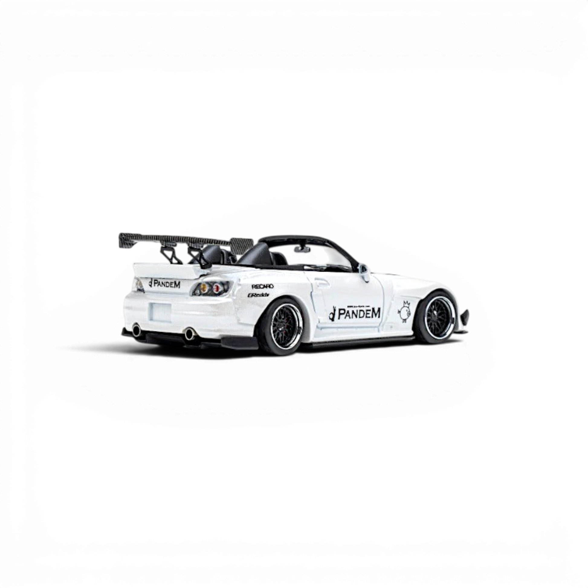 Lot57Supplies Diecast Shop Microturbo Honda S2000 RB diecast model in metallic white with Pandem widebody kit.