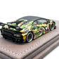 Lot57Supplies Diecast Shop 1:64 scale DAP Huracan LB-Silhouette Works diecast car with Bape camo livery on plush base