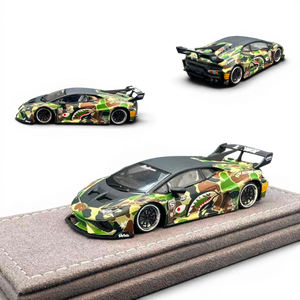Lot57Supplies Diecast Shop 1:64 scale DAP Huracan LP610 LB-Silhouette Works diecast car with Bape camo livery.