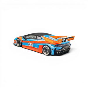 Lot57Supplies Diecast Shop 1:64 scale DAP Huracan LP610 LB-Silhouette Works widebody model in iconic Gulf livery