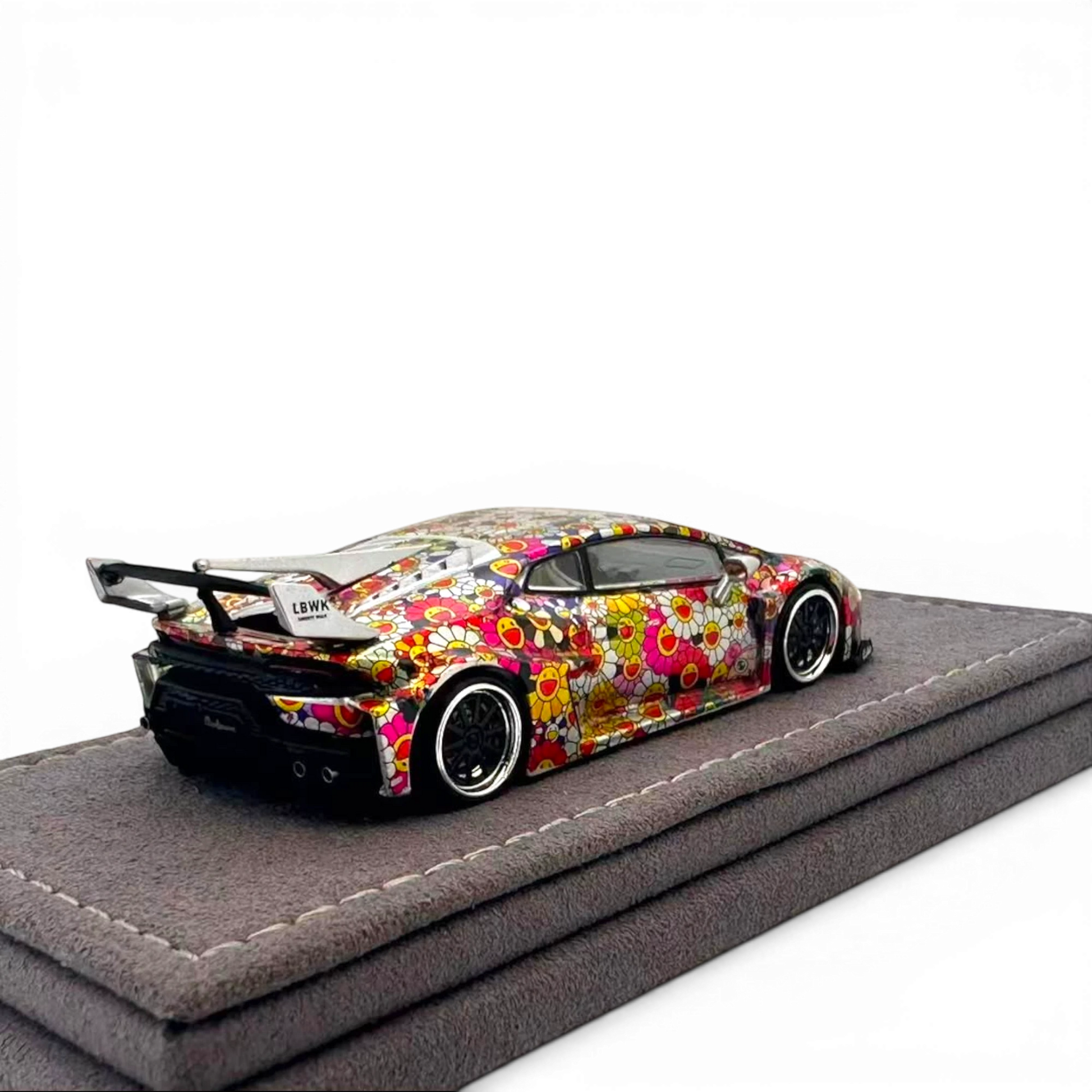 Lot57Supplies Diecast Shop 1:64 scale DAP Huracan LP610 LB-Silhouette Works diecast car with vibrant KiKi floral livery