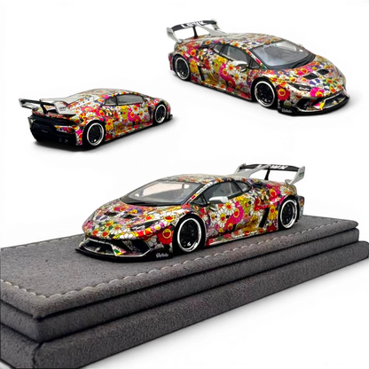 Lot57Supplies Diecast Shop 1:64 scale DAP Huracan LP610 LB-Silhouette Works diecast car with vibrant KiKi livery