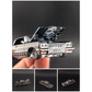 Lot57Supplies Diecast Shop 1:64 scale black and gold Impala lowrider diecast car with detailed hood art