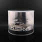 Lot57Supplies Diecast Shop Fine Works64 Impala lowrider diecast car in black and gold with electric display turntable