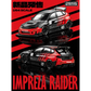 Lot57Supplies Diecast Shop 1:64 scale TimeMicro × PSC DESIGN Impreza Raider diecast car in red and black racing livery