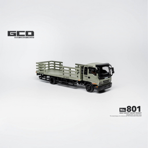 Lot57Supplies Diecast Shop GCD 1:64 scale Isuzu Forward dropside medium duty truck in military green diecast metal