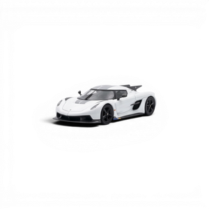 Lot57Supplies Diecast Shop GUO Jesko Absolut 1:64 scale white resin model car with grey racing stripes.