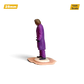 Lot57Supplies Diecast Shop 1:64 scale hand-painted resin Joker diorama figure in a purple coat, side view.