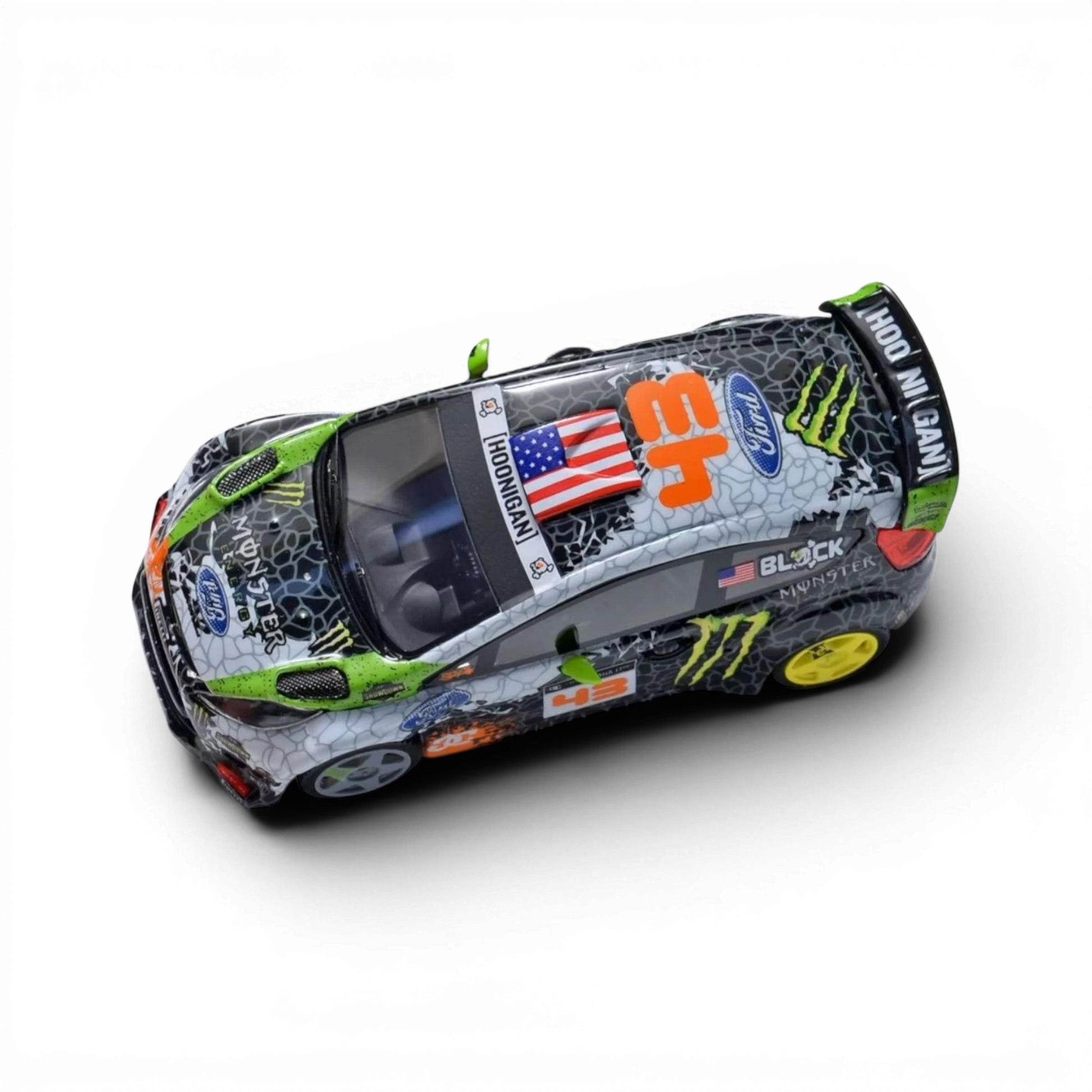 Lot57Supplies Diecast Shop Minicraftsman 1:64 Ken Block Ford Fiesta Gymkhana resin model with detailed race livery.
