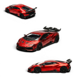 Lot57Supplies Diecast Shop King Model x DarwinPRO Lilith Huracan 1:64 scale diecast car in transparent red finish.