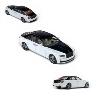 Lot57Supplies Diecast Shop KING MODEL 1:64 scale diecast Ghost car in a two-tone black and white finish