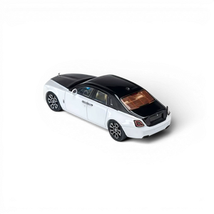 Lot57Supplies Diecast Shop KING MODEL Ghost 1:64 scale diecast car in a two-tone black and white finish