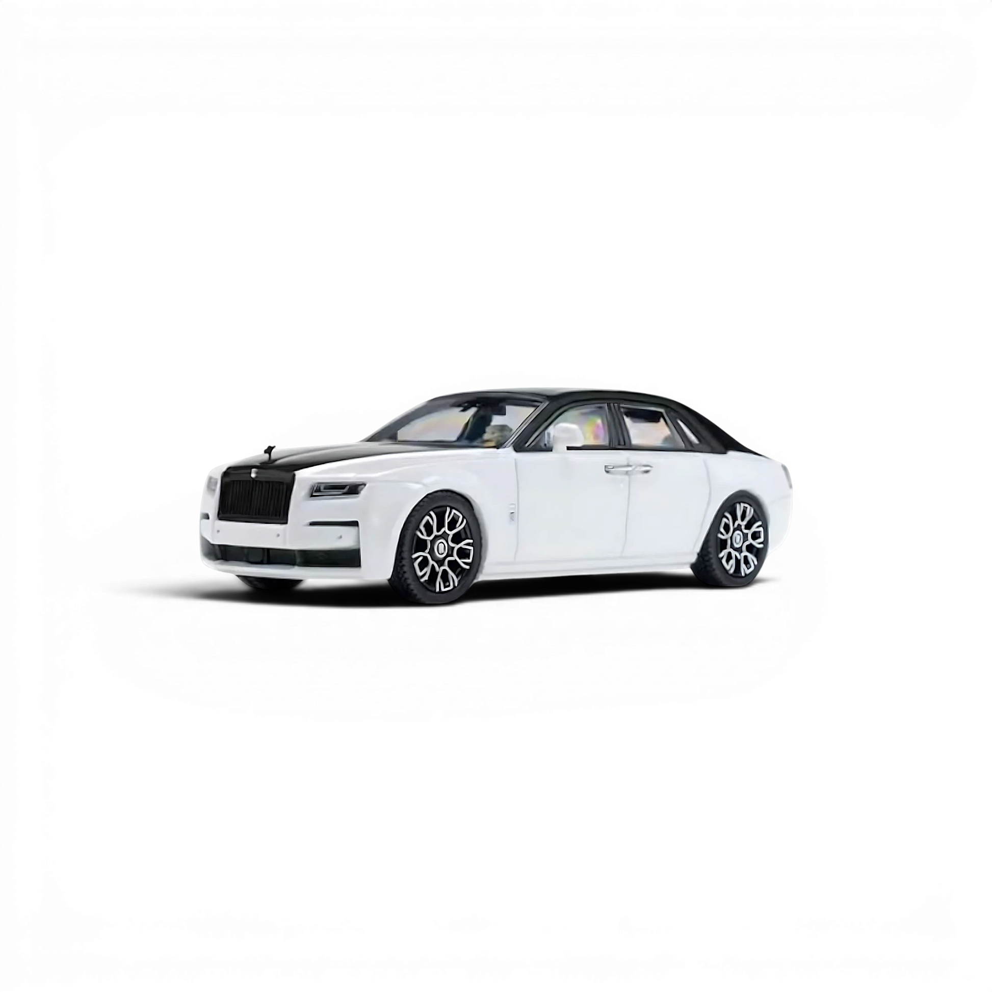Lot57Supplies Diecast Shop KING MODEL 1:64 scale diecast Ghost car in black and white two-tone finish
