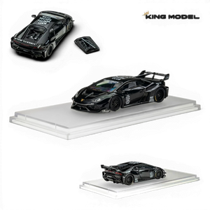 Lot57Supplies Diecast Shop King Model 1:64 black LB-Works Lamborghini Huracan GT EVO with removable engine cover