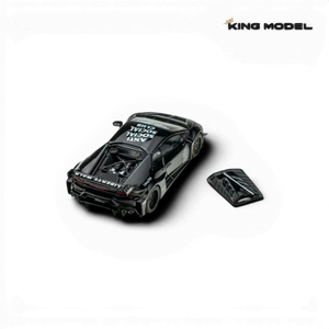 Lot57Supplies Diecast Shop King Model 1:64 black LB-Works Lamborghini Huracan GT EVO with removable engine cover