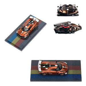 Lot57Supplies Diecast Shop ET Model 1:64 scale Koenigsegg Sadairs Spear diecast car in luxury aged copper finish.