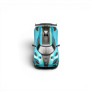 Lot57Supplies Diecast Shop HappyCar Koenigsegg Agera RS 1:64 scale diecast model car in metallic green top view