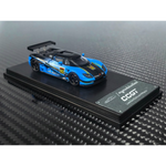 Lot57Supplies Diecast Shop 1:64 scale Koenigsegg CCGT diecast model in blue and carbon fiber livery with number 92