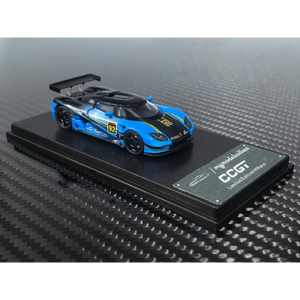 Lot57Supplies Diecast Shop 1:64 scale Koenigsegg CCGT diecast model in blue and carbon fiber livery with number 92